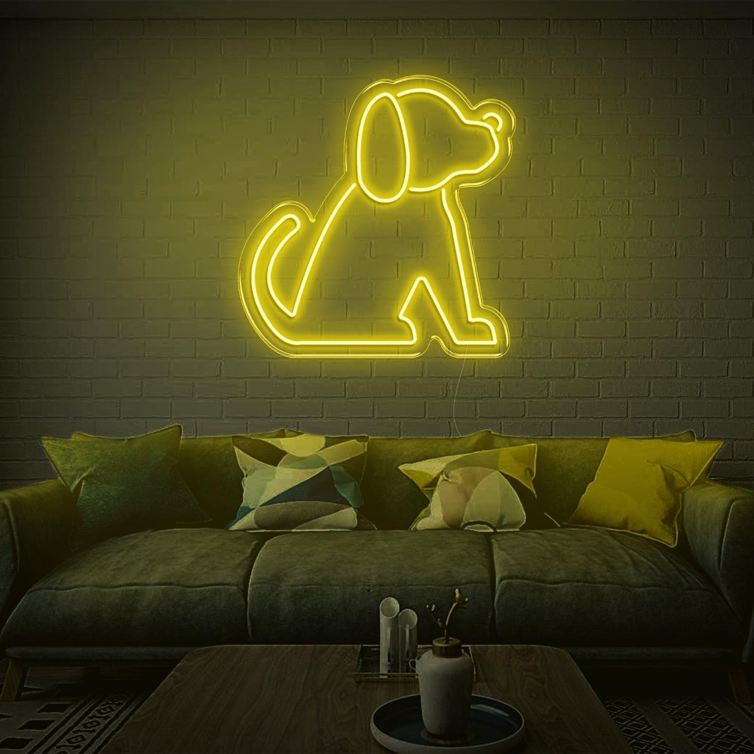 Blue Sitting Puppy Led Neon Sign For Indoor Wall Art | Shineneon