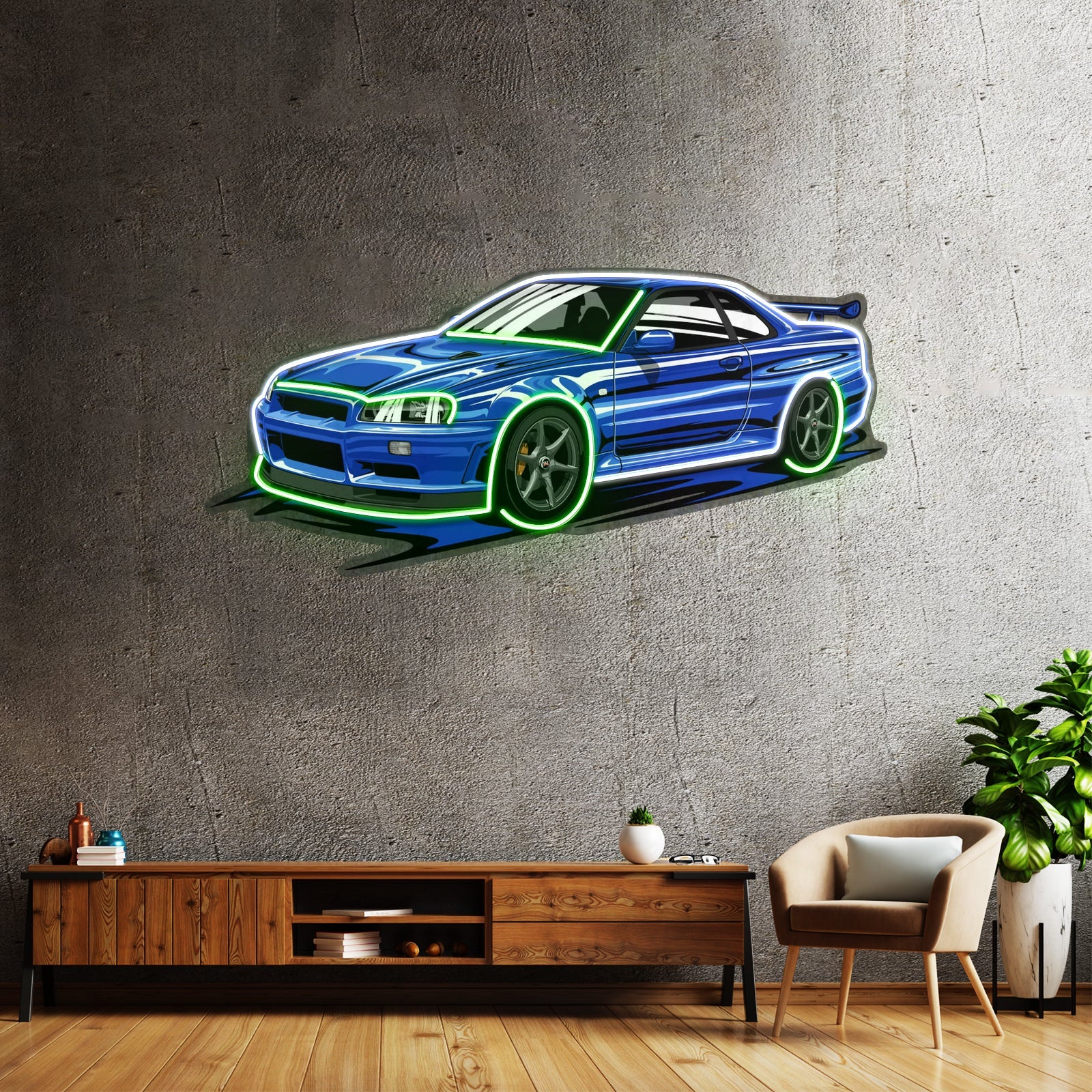 Blue Sport Car Led Neon Sign Light Custom Led Signs - Shineneon
