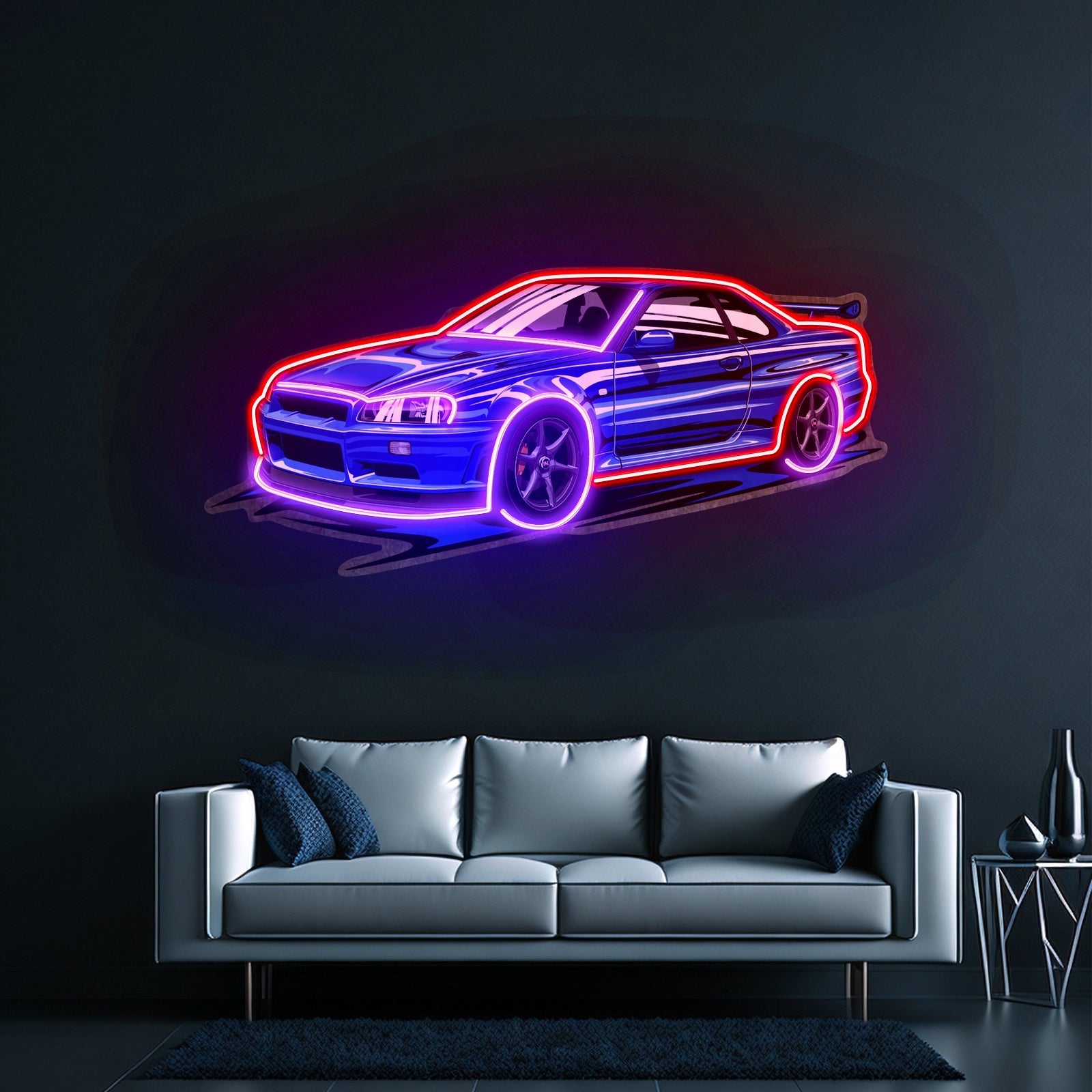 Blue Sport Car Led Neon Sign Light Custom Led Signs - Shineneon