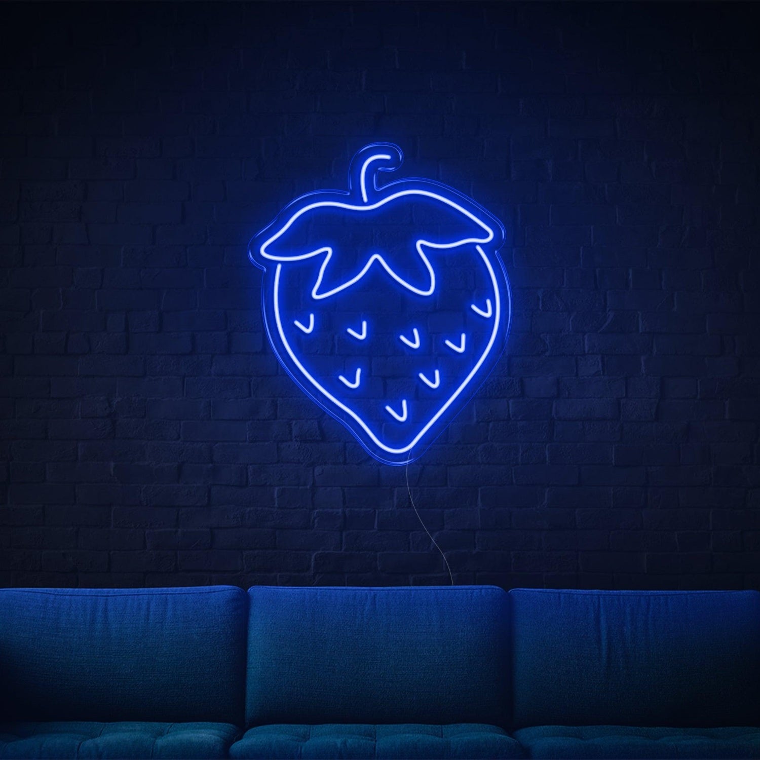 Blue Strawberry Led Neon Sign Modern Wall Art For Home Decor | Shineneon