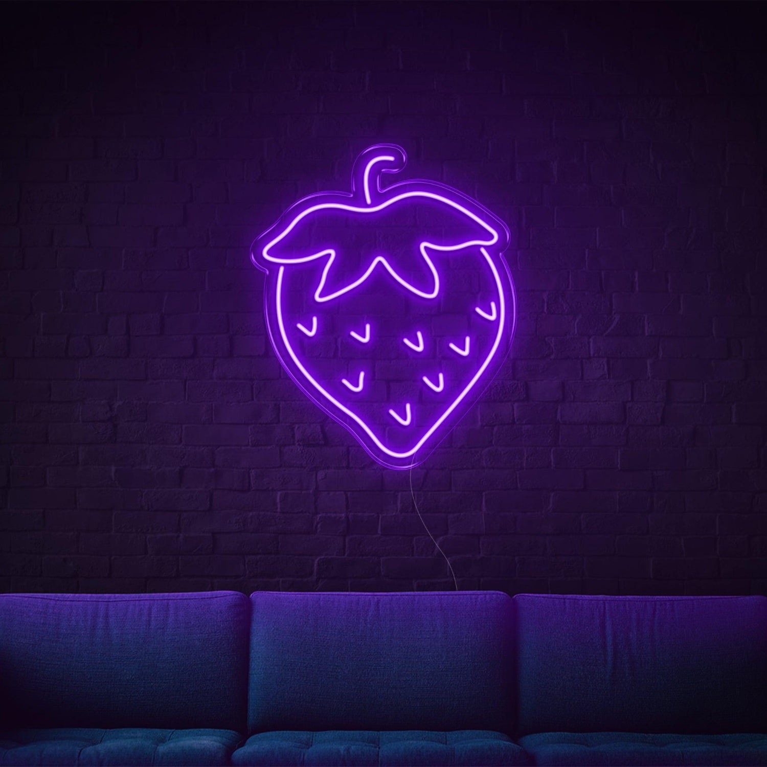 Blue Strawberry Led Neon Sign Modern Wall Art For Home Decor | Shineneon