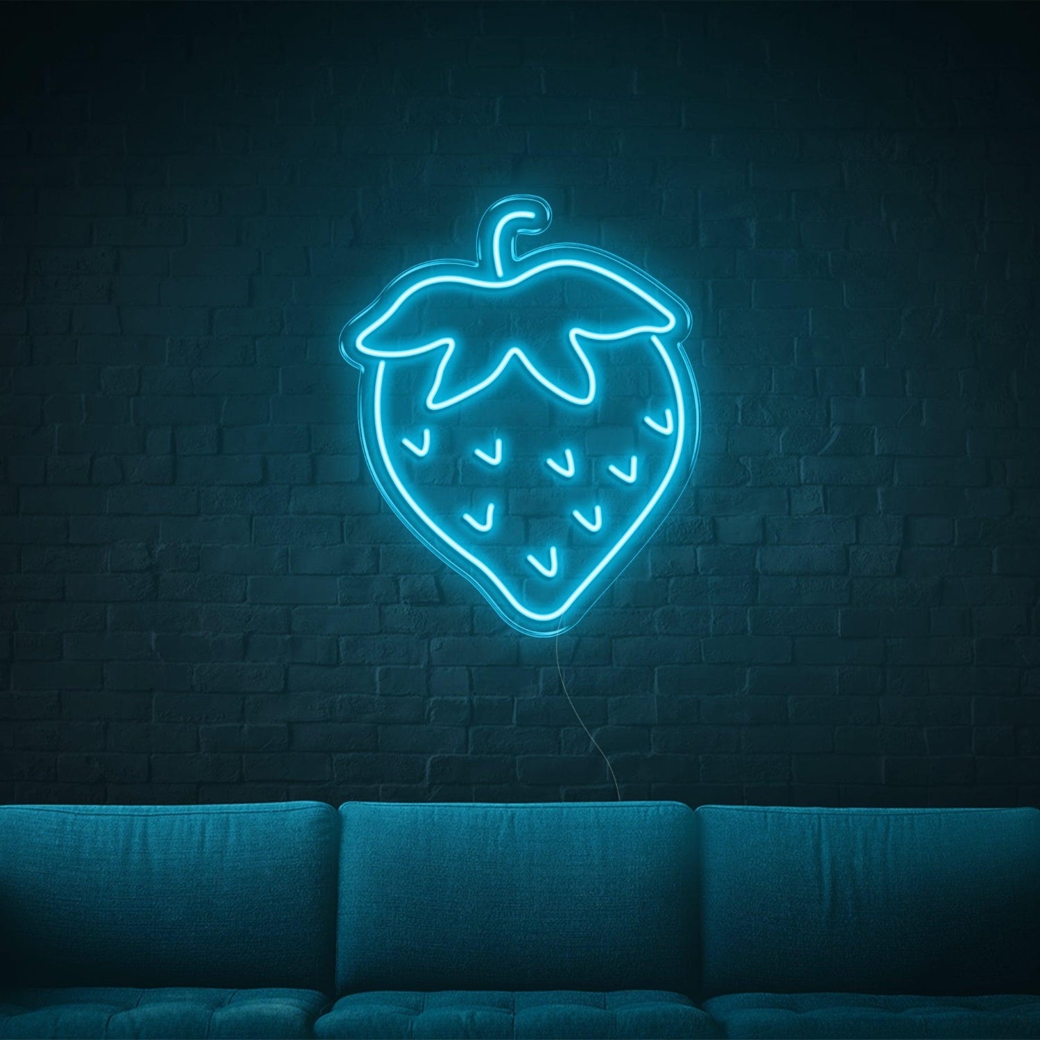 Blue Strawberry Led Neon Sign Modern Wall Art For Home Decor | Shineneon