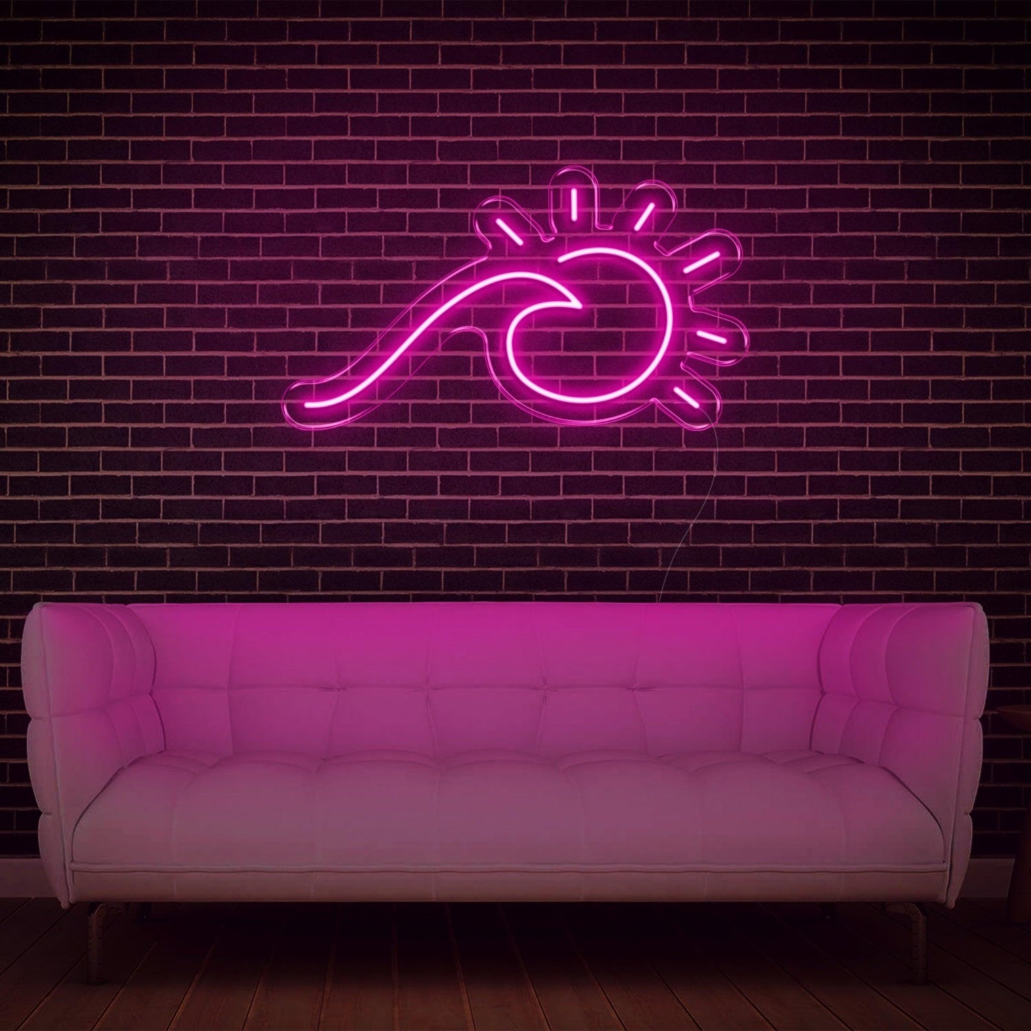 Blue Sun-Wave Art Led Neon Sign For Modern Indoor Decor | Shineneon