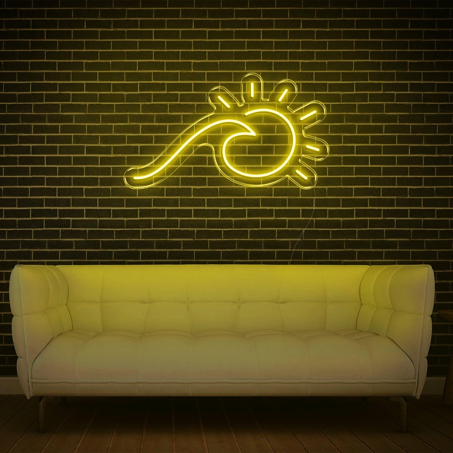Blue Sun-Wave Art Led Neon Sign For Modern Indoor Decor | Shineneon