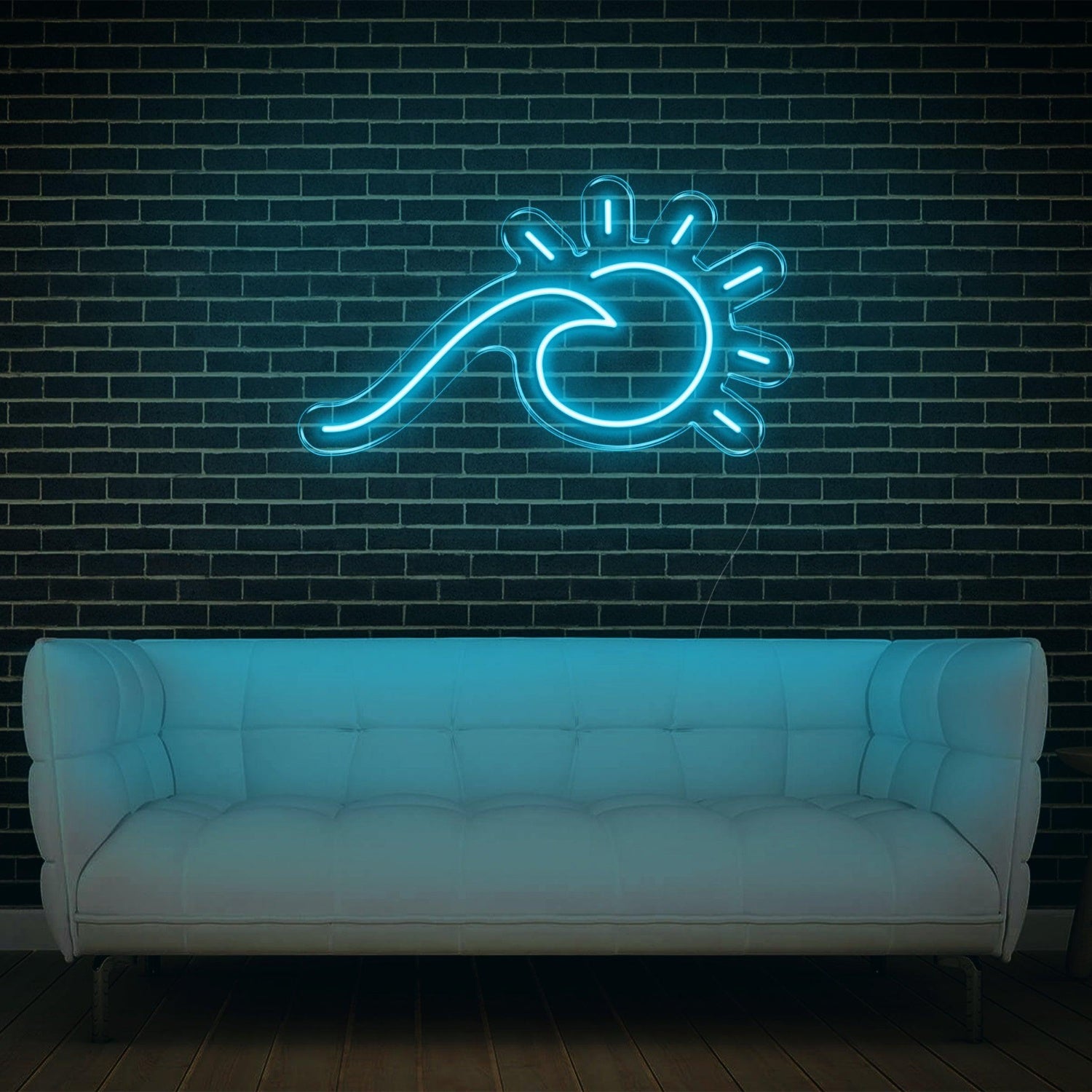 Blue Sun-Wave Art Led Neon Sign For Modern Indoor Decor | Shineneon