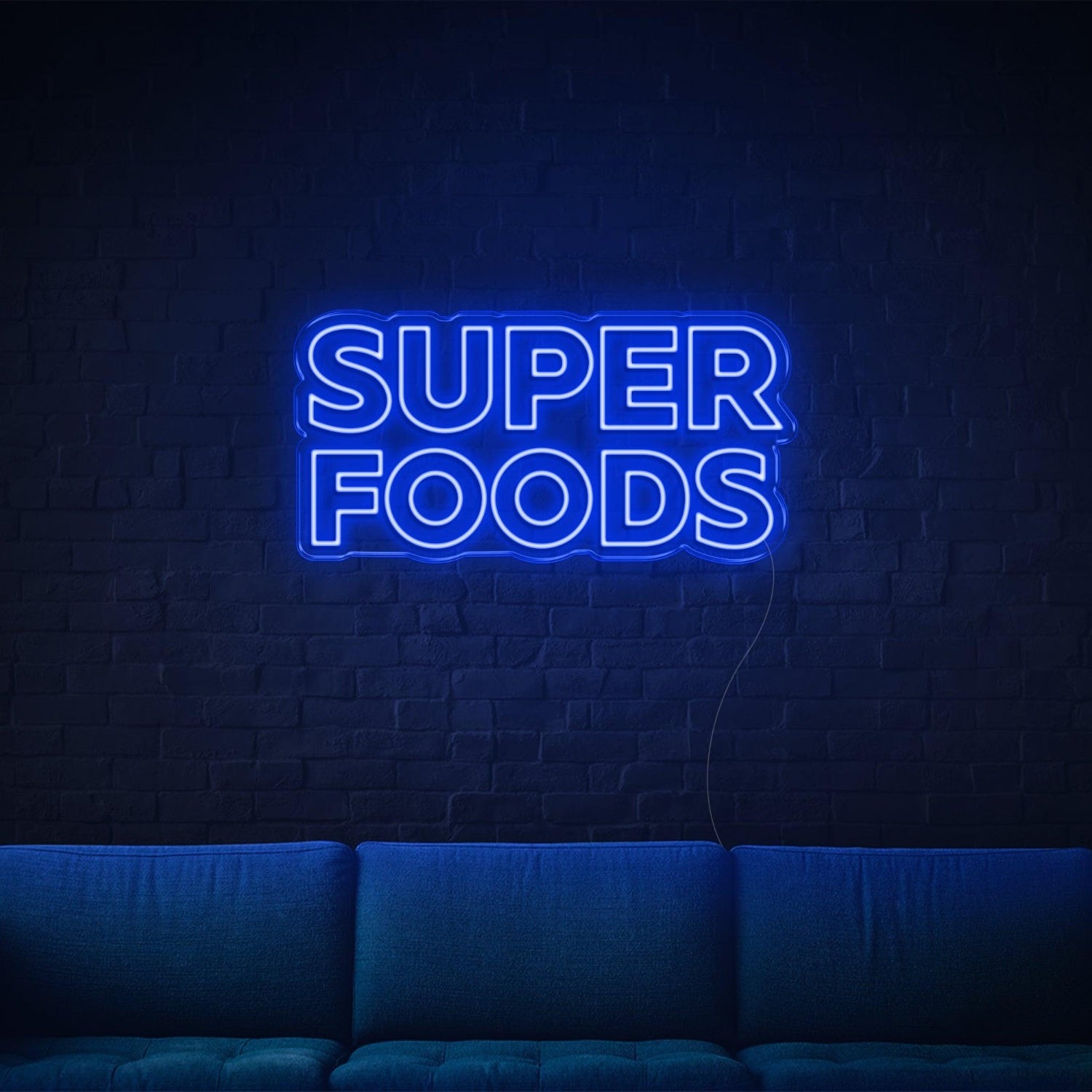 Blue Super Foods Led Neon Sign For Home Cafe Decor | Shineneon