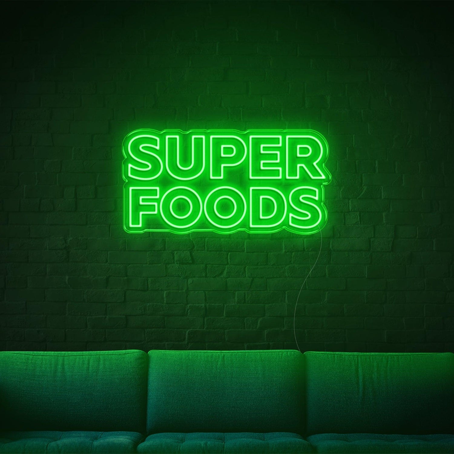 Blue Super Foods Led Neon Sign For Home Cafe Decor | Shineneon