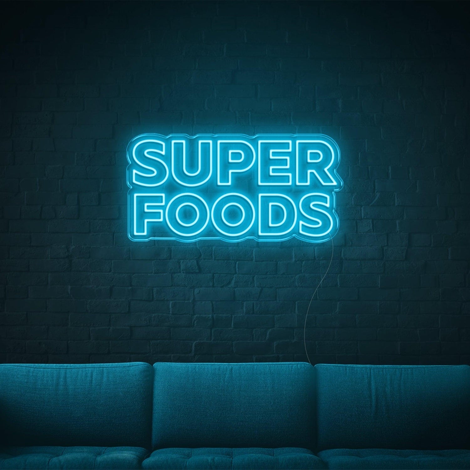 Blue Super Foods Led Neon Sign For Home Cafe Decor | Shineneon