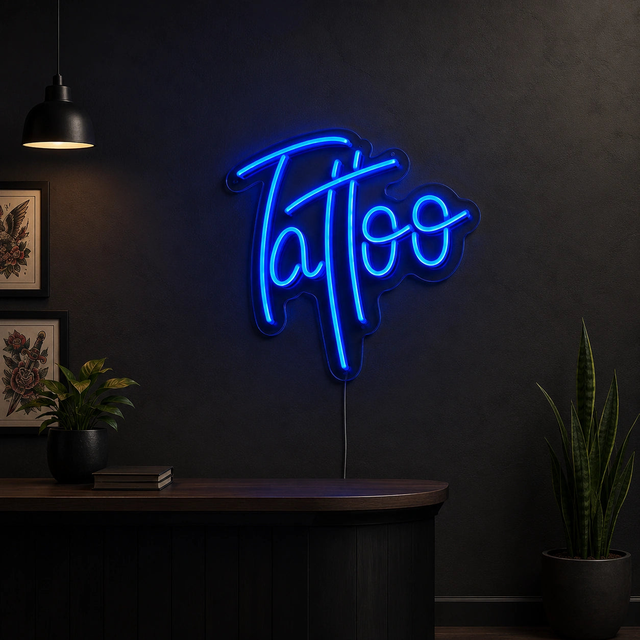 Blue Tattoo LED Neon Sign - 04 Size Image