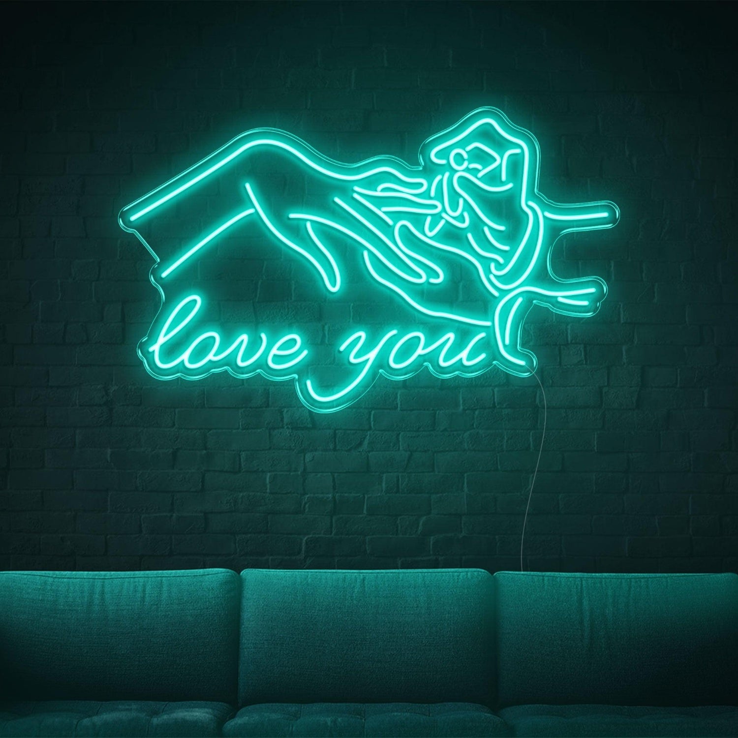 Blue Touching Hands Love You Led Neon Sign For Romantic Decor | Shineneon