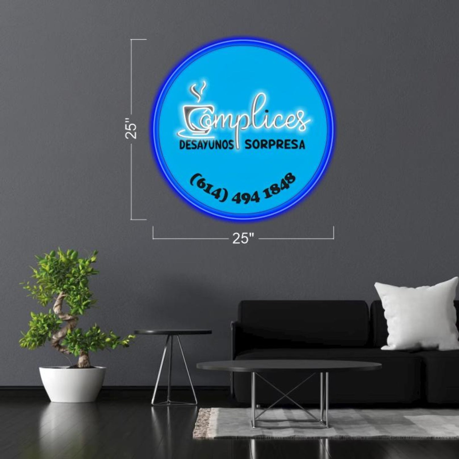 Blue White Coffee Cup Complicices Led Neon Sign For Cafe Decor | Shineneon