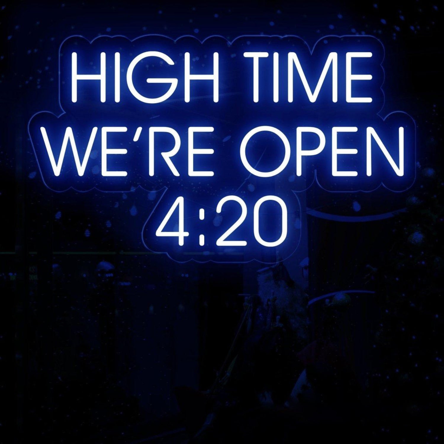 Blue-White High Time 420 Led Neon Sign For Dispensary Storefront | Shineneon