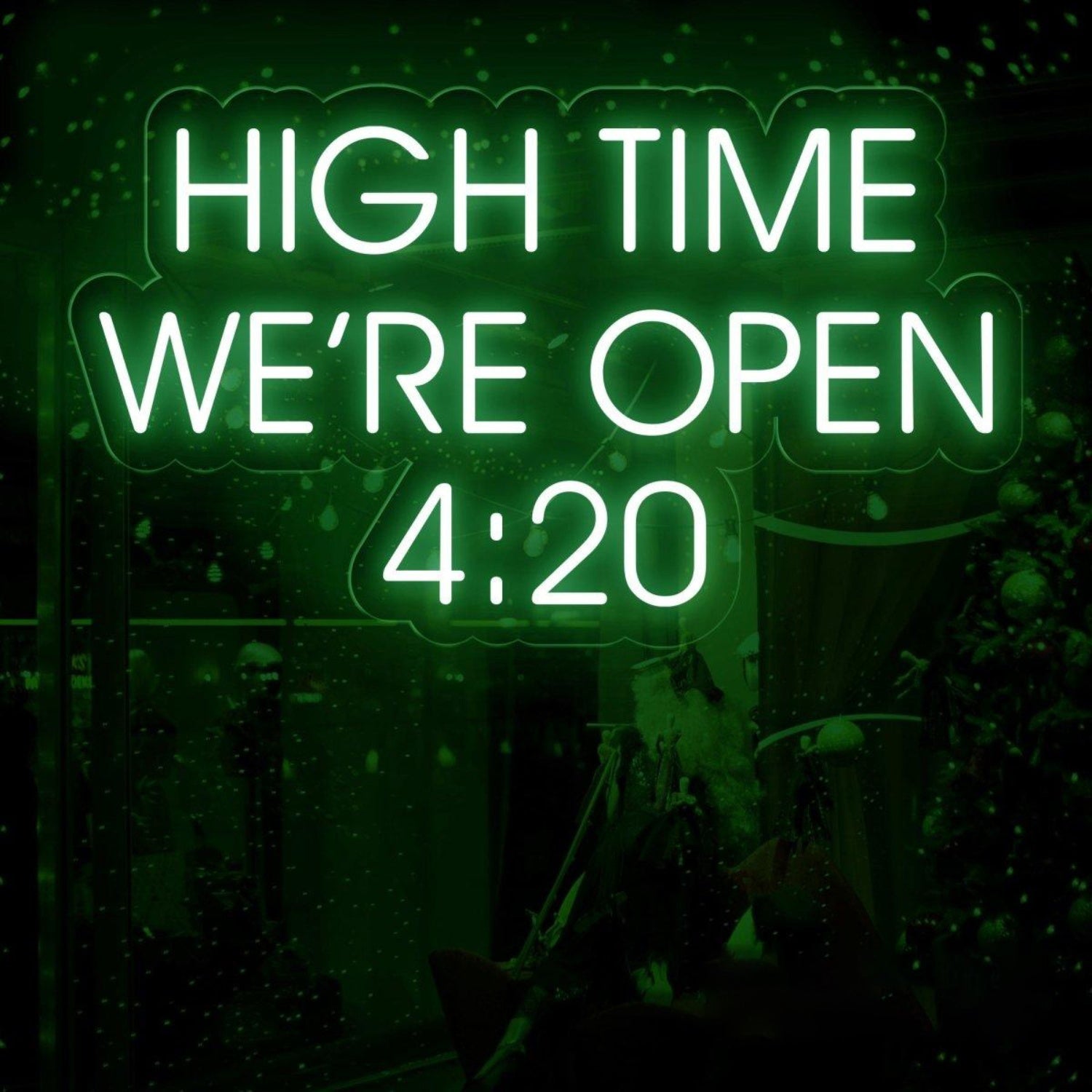 Blue-White High Time 420 Led Neon Sign For Dispensary Storefront | Shineneon