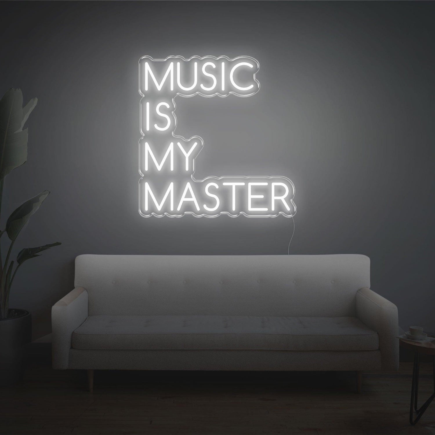 Blue-White Music Is My Master Led Neon Sign For Home Studio Decor | Shineneon