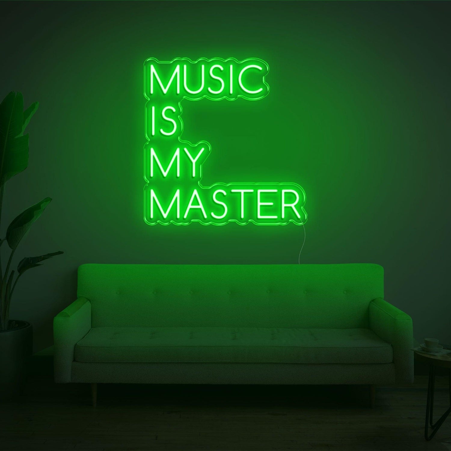 Blue-White Music Is My Master Led Neon Sign For Home Studio Decor | Shineneon