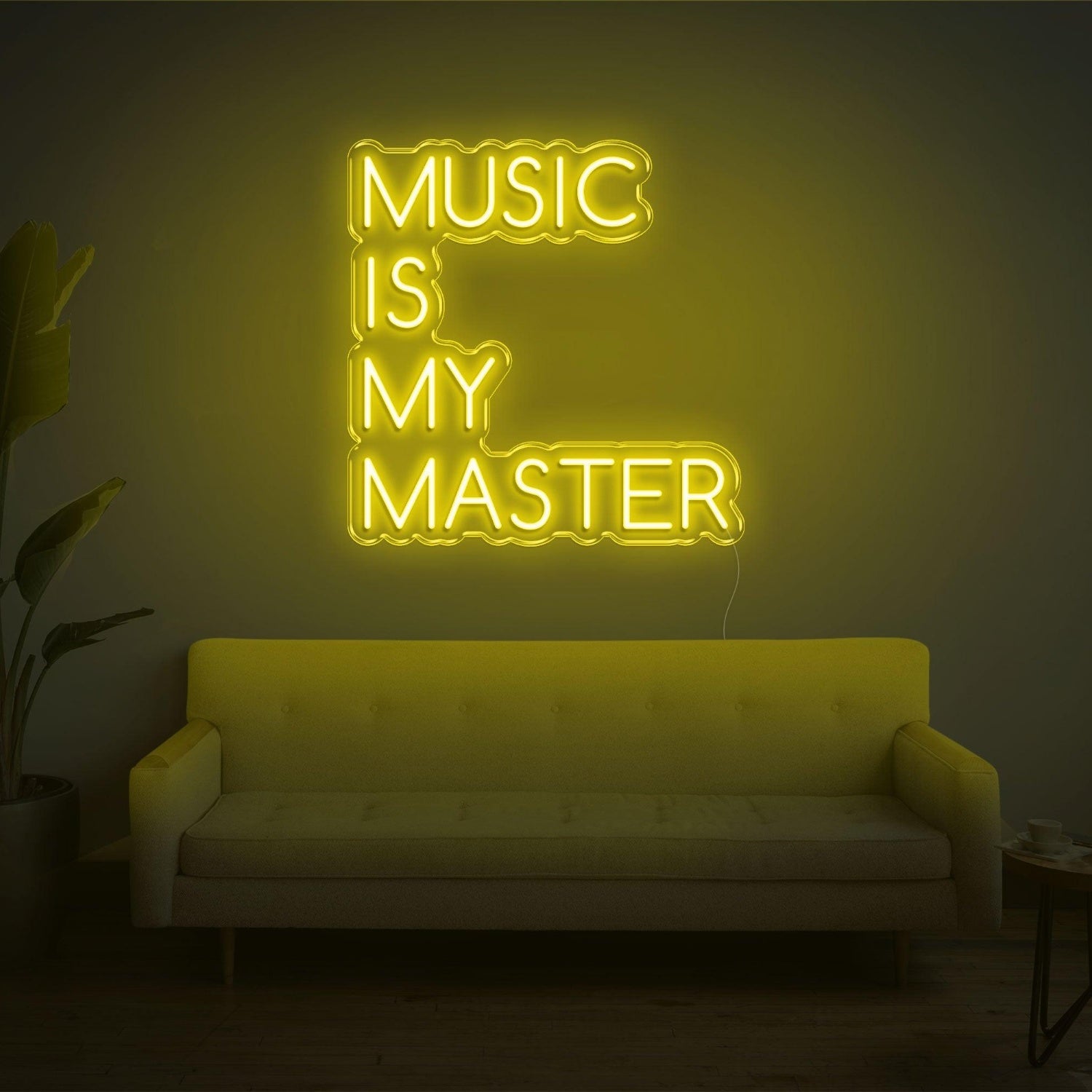Blue-White Music Is My Master Led Neon Sign For Home Studio Decor | Shineneon