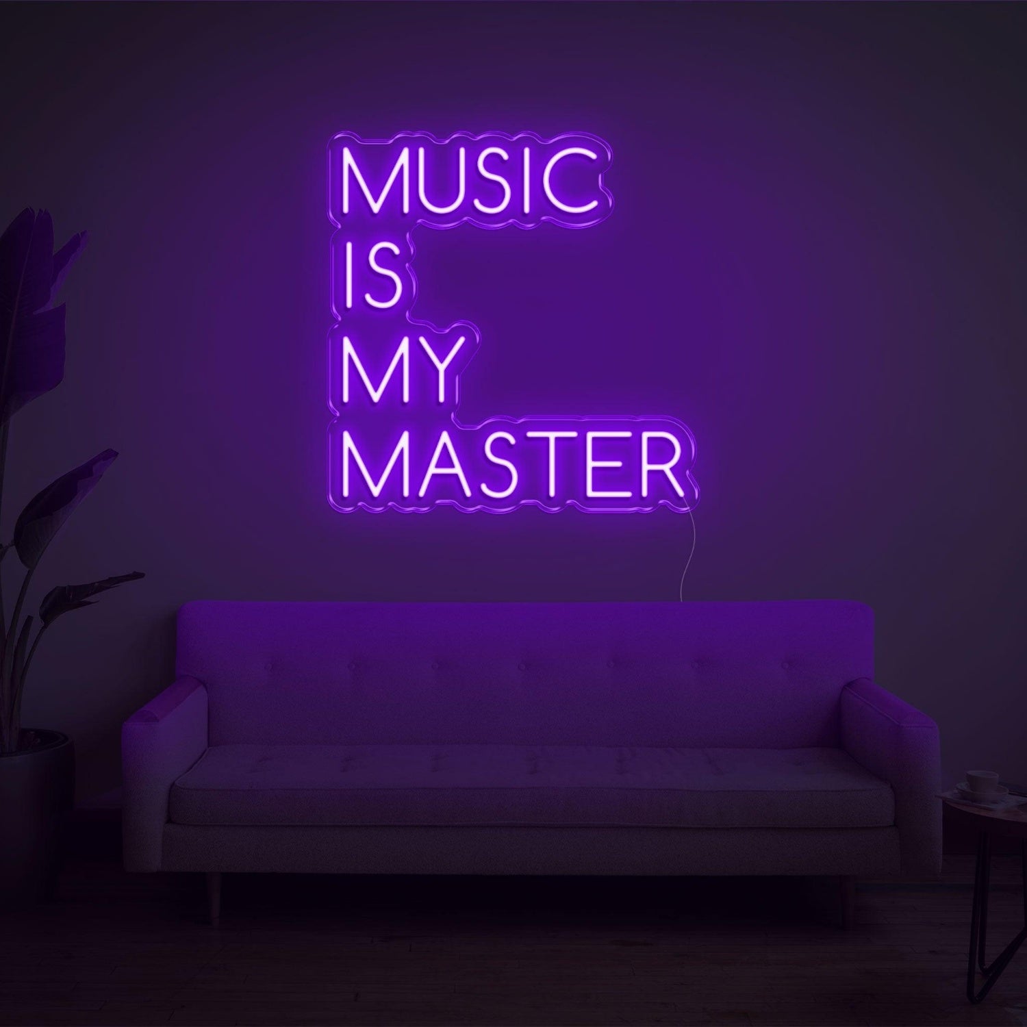 Blue-White Music Is My Master Led Neon Sign For Home Studio Decor | Shineneon