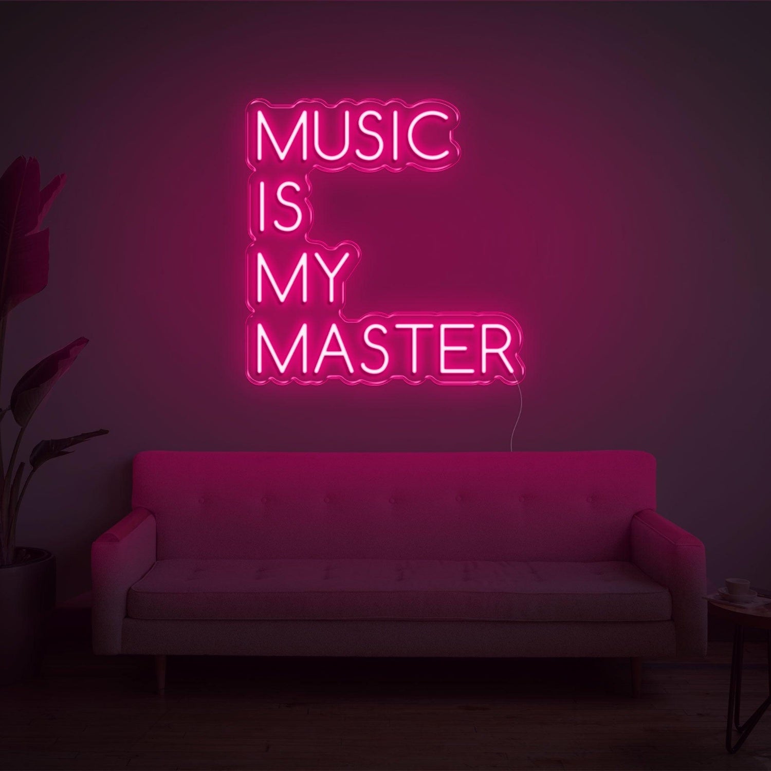 Blue-White Music Is My Master Led Neon Sign For Home Studio Decor | Shineneon