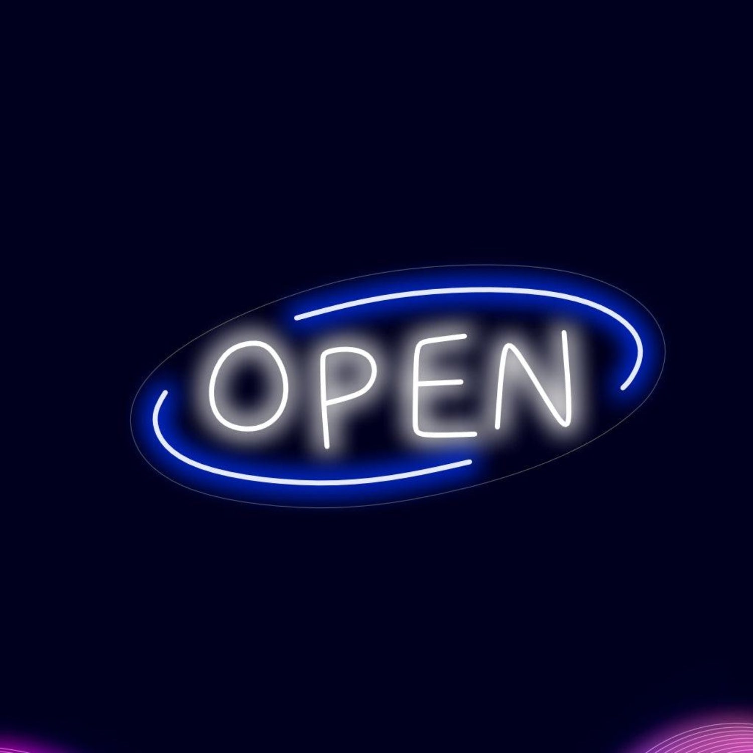 Blue-White Open Led Neon Sign For Storefronts | Shineneon