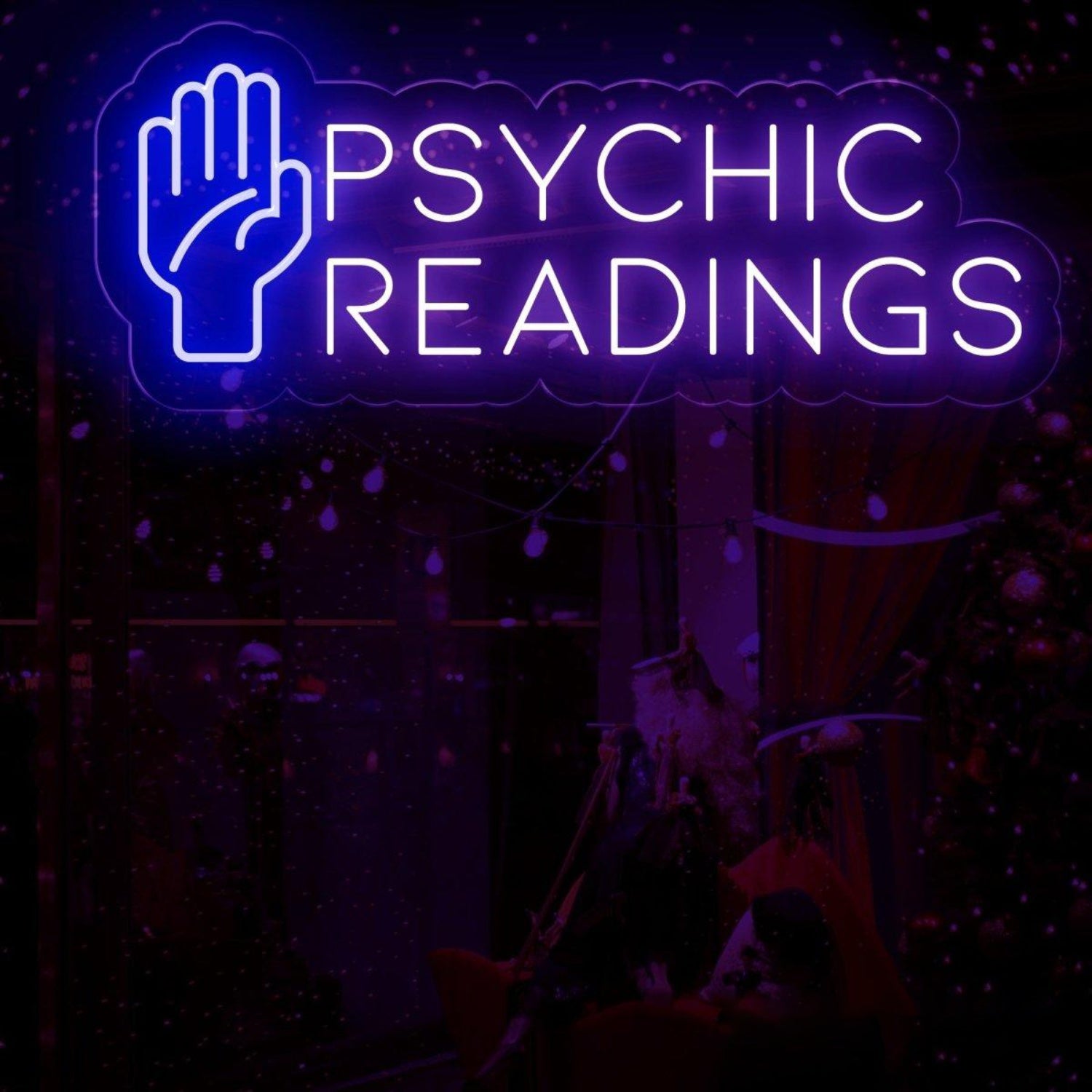 Blue-White Palm Psychic Readings Led Neon Sign For Mystic Shop Decor | Shineneon
