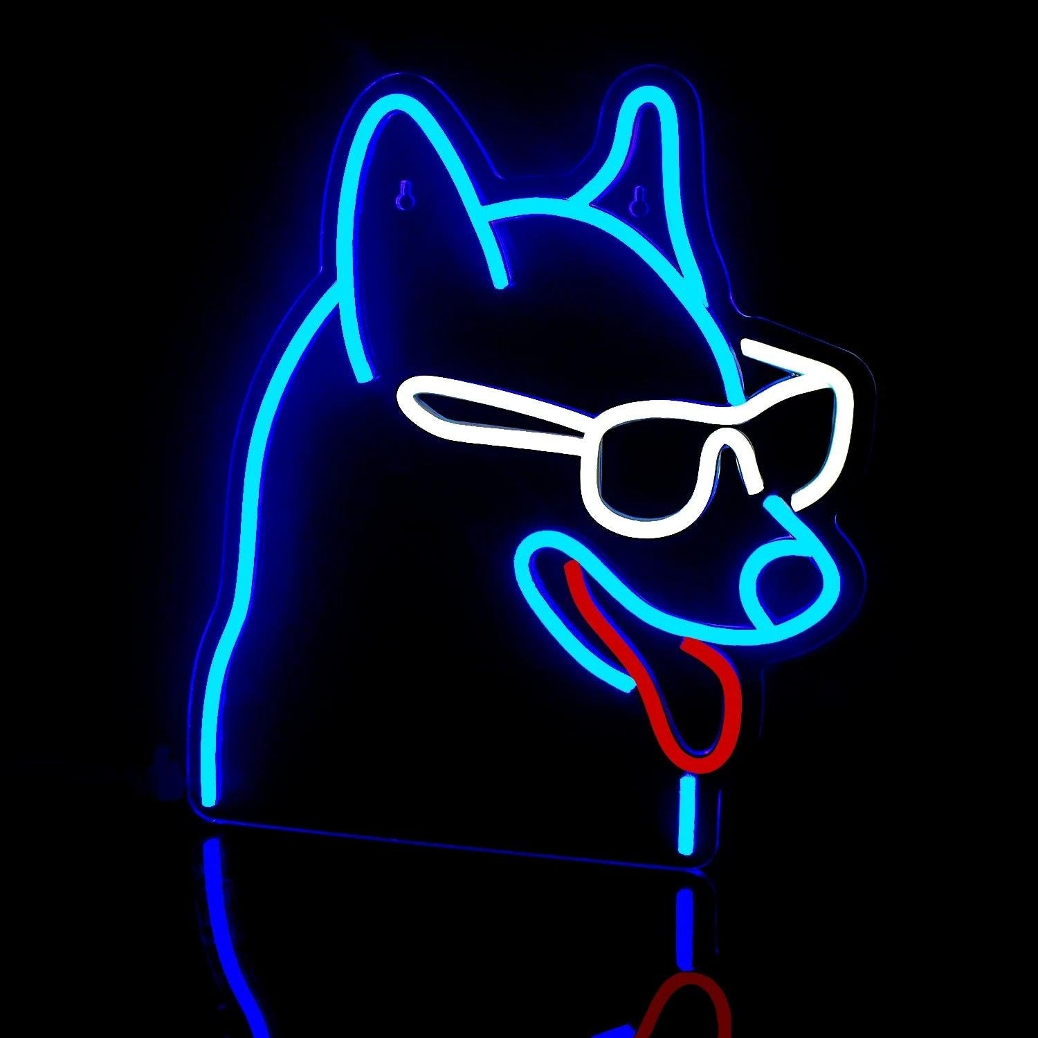 Blue-White-Red Cartoon Dog Led Neon Sign For Bar Cafe Home Decor | Shineneon