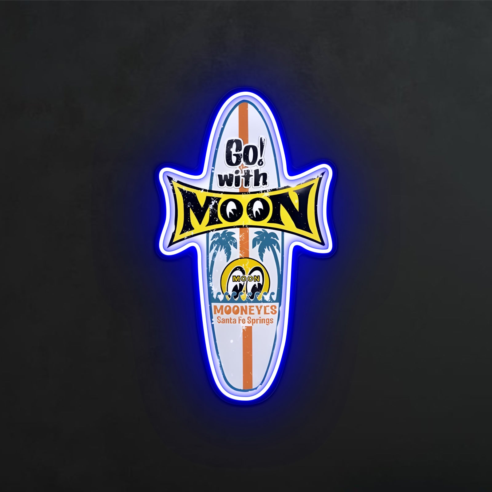 ShineNeon™ Mooneyes Surfboard LED Neon Sign - Retro Surf Wall Art Decor (USB Powered)