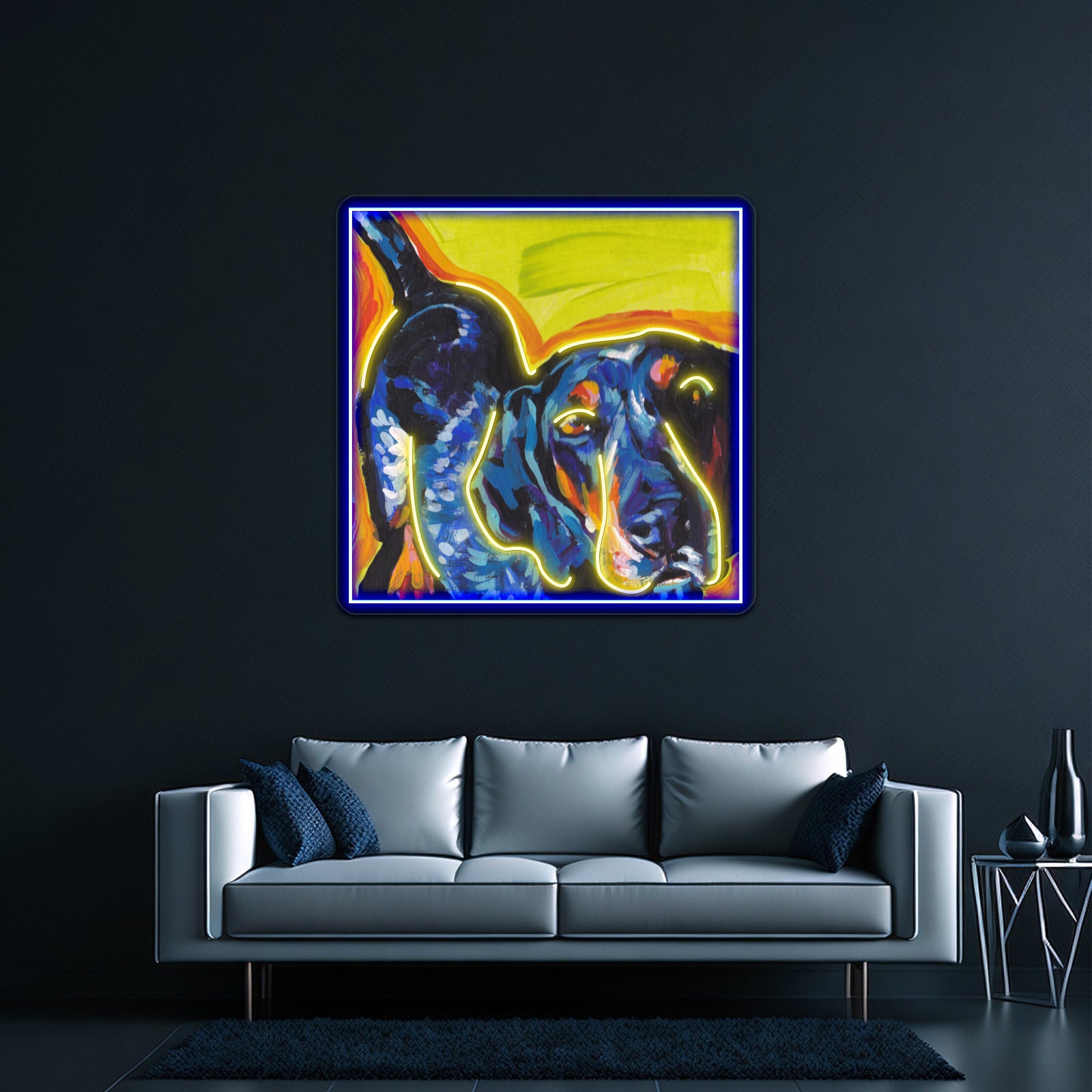 Boston Terrier Artwork Led Neon Sign