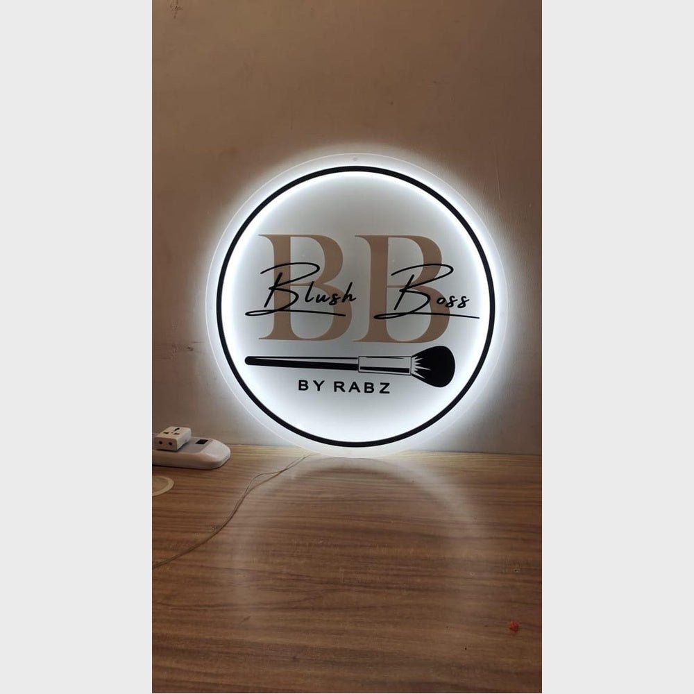 Blush Boss Acrylic Business Logo Sign - Shineneon