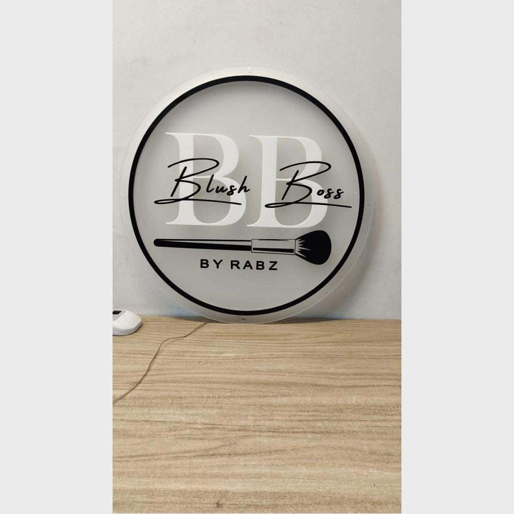 Blush Boss Acrylic Business Logo Sign - Shineneon