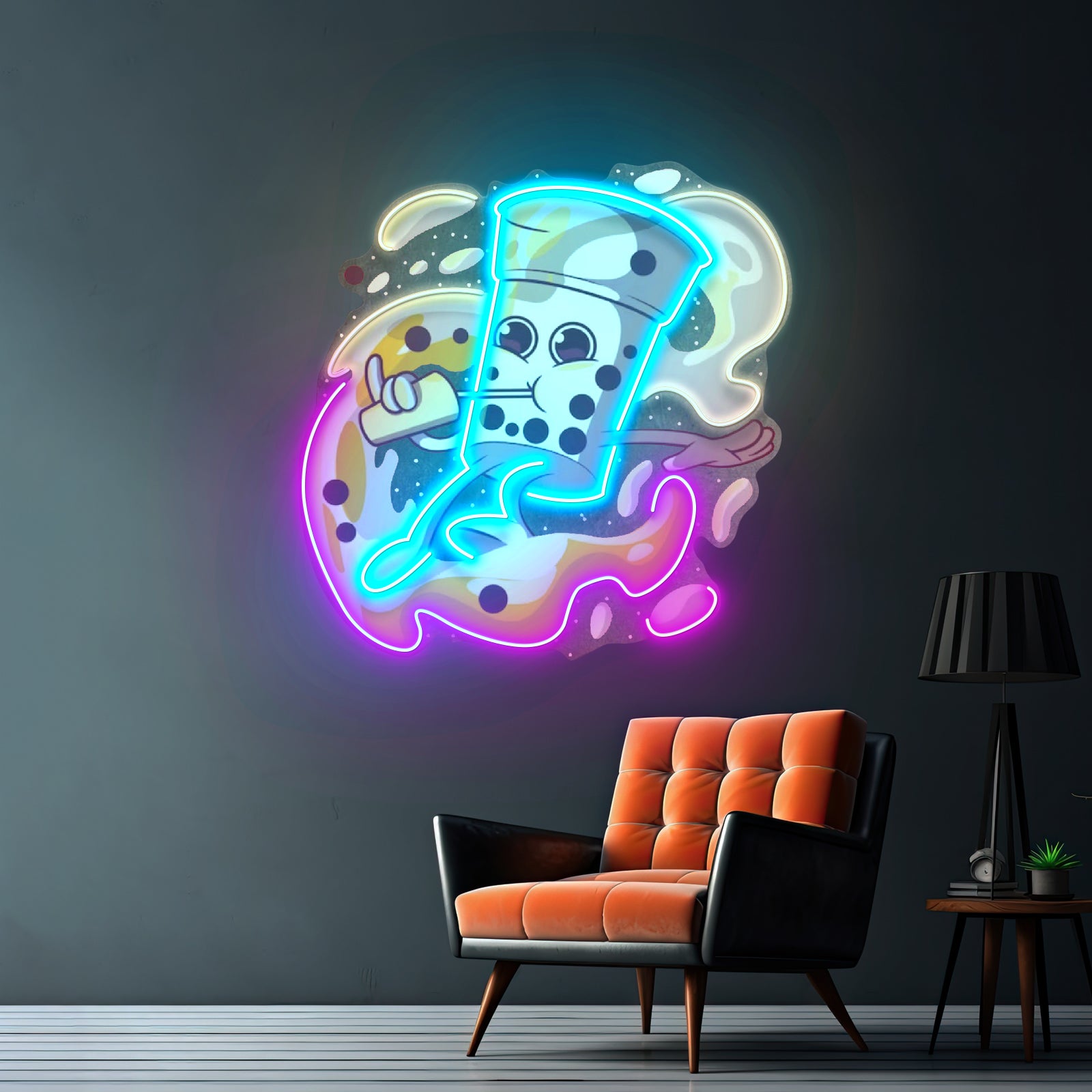 Boba Coffee Surfing Led Neon Sign Light Custom Led Signs