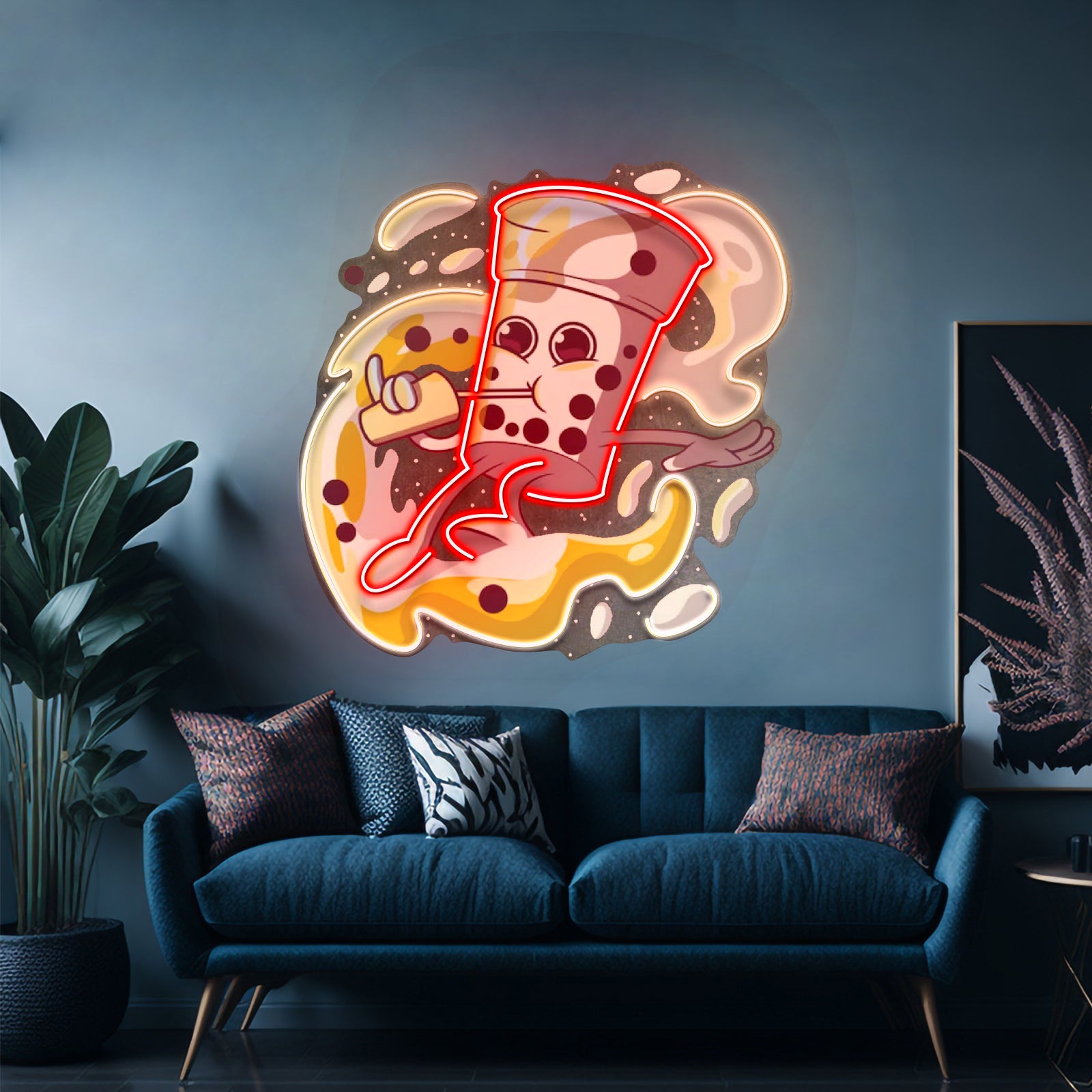 Boba Coffee Surfing Led Neon Sign Light Custom Led Signs