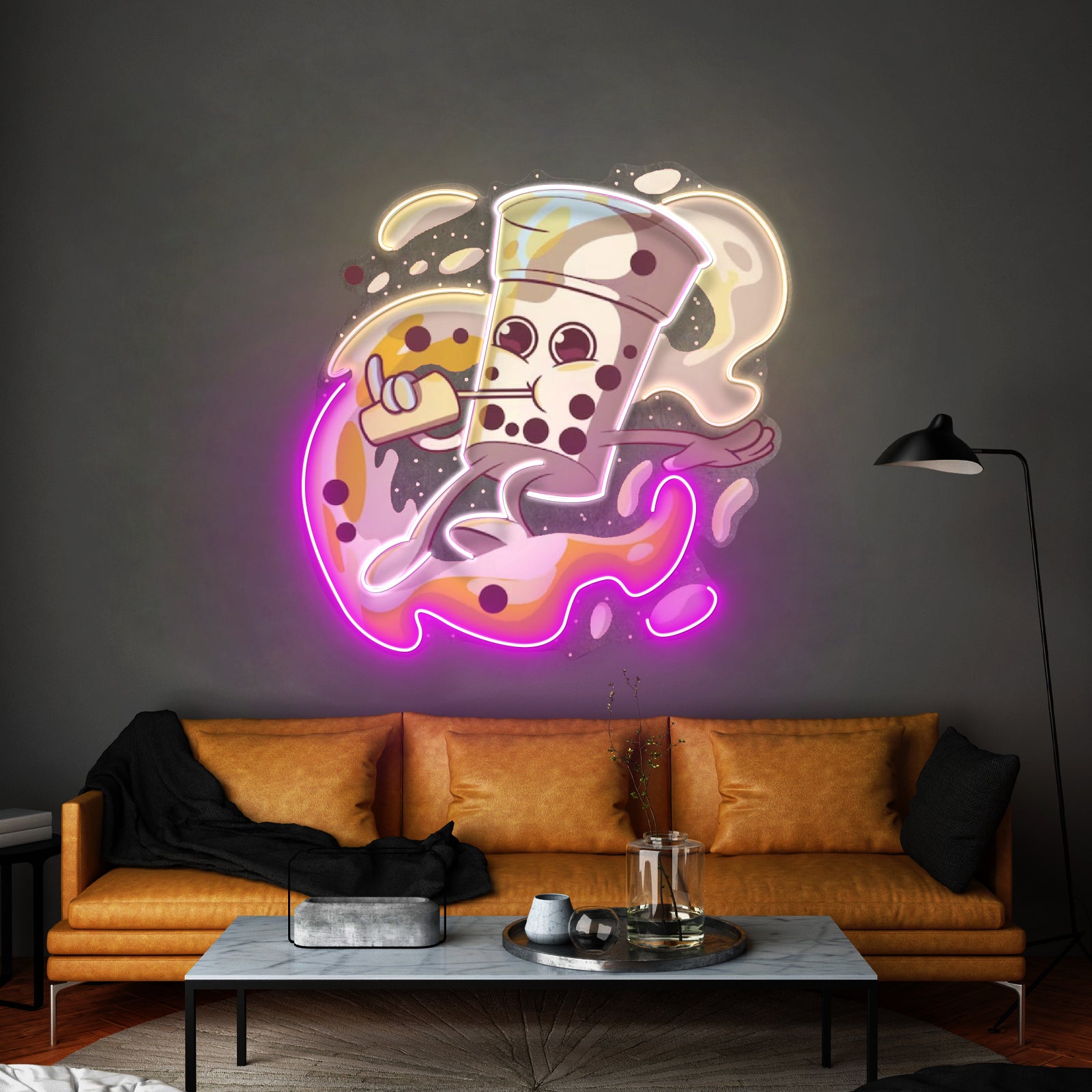 Boba Coffee Surfing Led Neon Sign Light Custom Led Signs