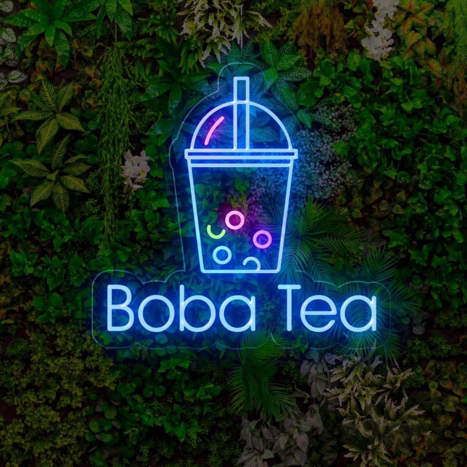 Boba Tea White Outline Multicolor Pearl Led Neon Sign For Cafe Shop | Shineneon