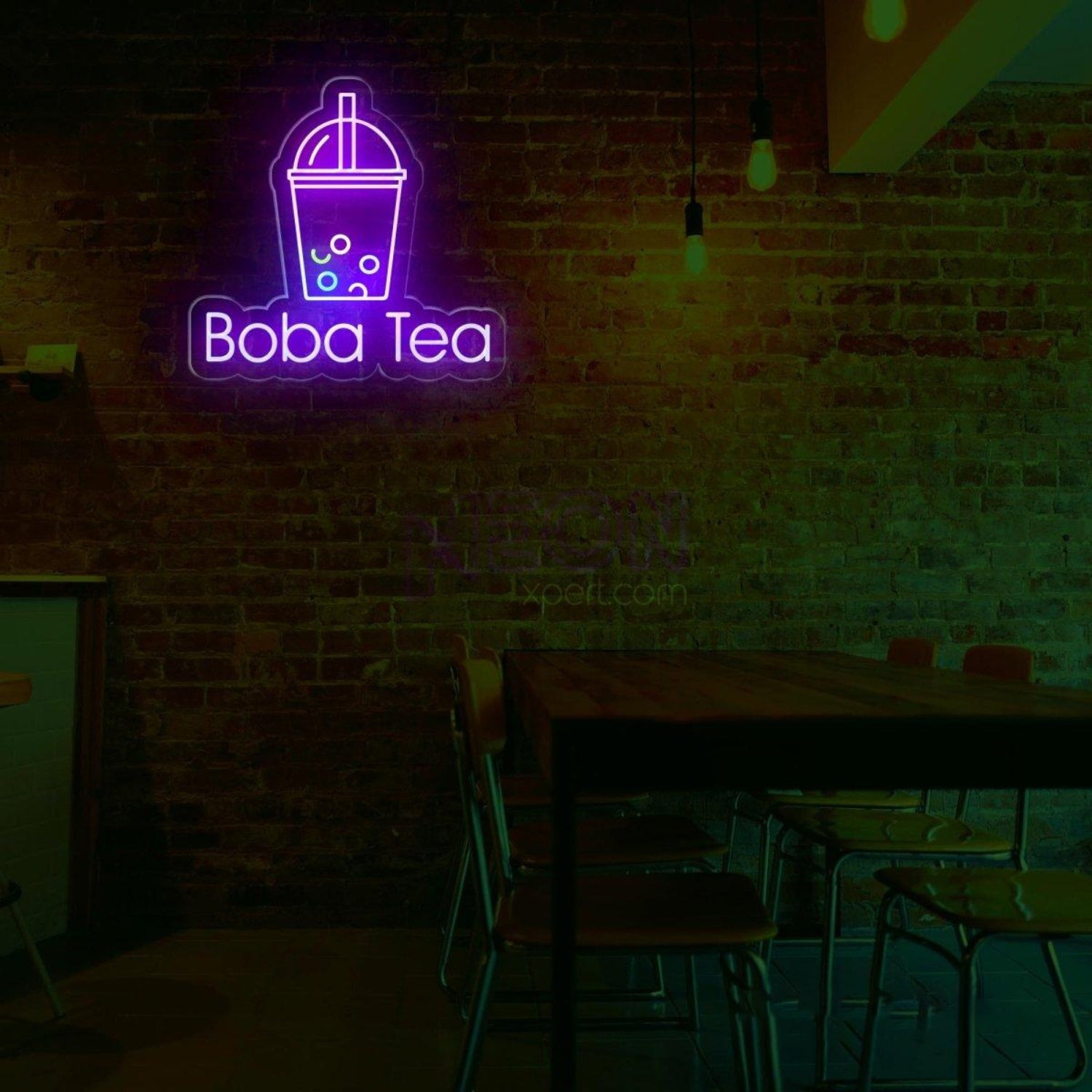 Boba Tea White Outline Multicolor Pearl Led Neon Sign For Cafe Shop | Shineneon