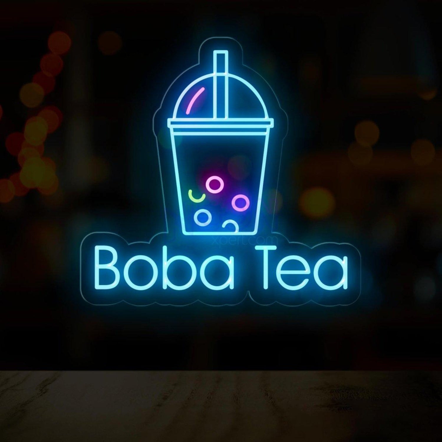 Boba Tea White Outline Multicolor Pearl Led Neon Sign For Cafe Shop | Shineneon