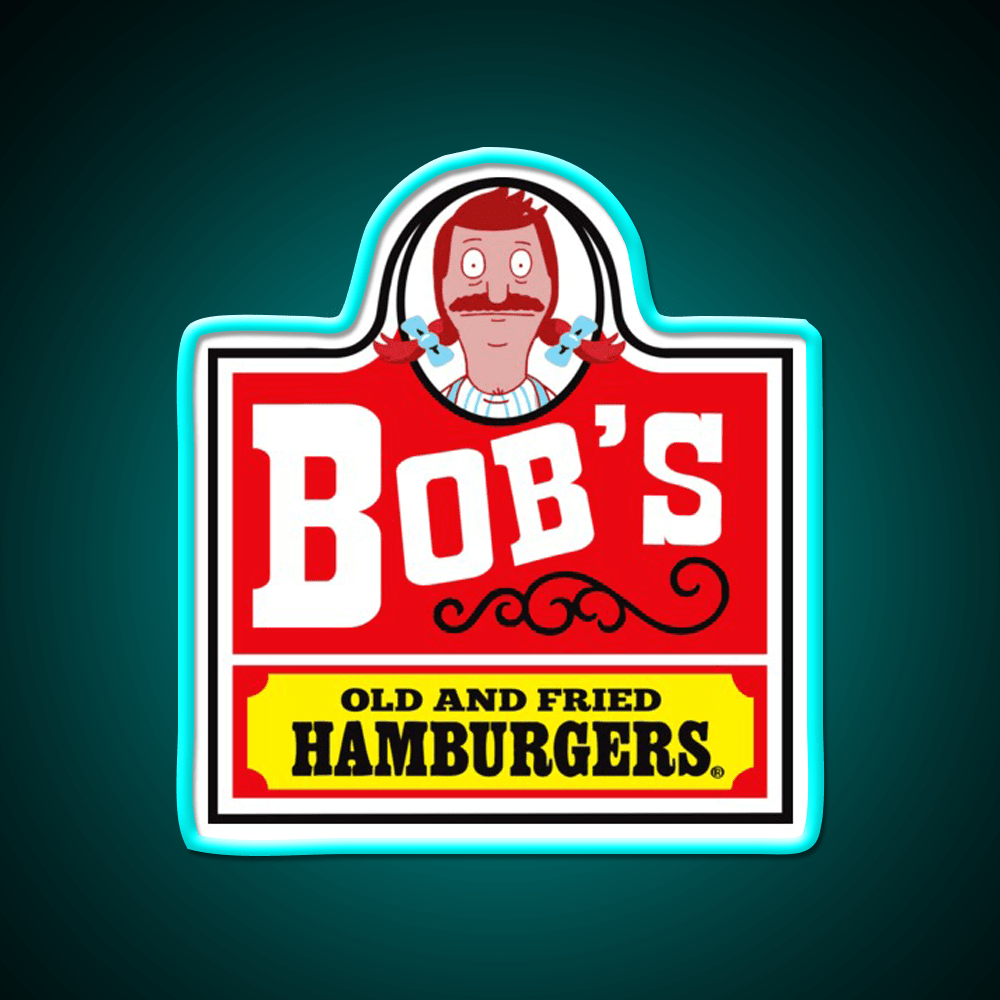 Bobs Old Fried Burgers Fast Food Led Neon Sign For Burger Place Rgb Color - Shineneon