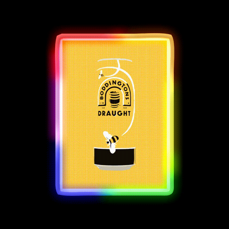 Boddingtons Bitter Pop Art Beer Bar Decor Led Neon Sign Rgb Color - LED neon sign close-up detail
