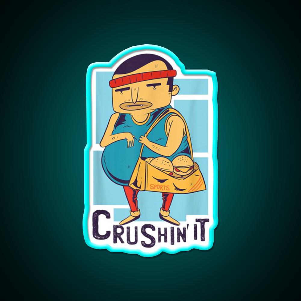 Boddy Building Crushin It Gym Fitness Led Neon Sign Rgb Color