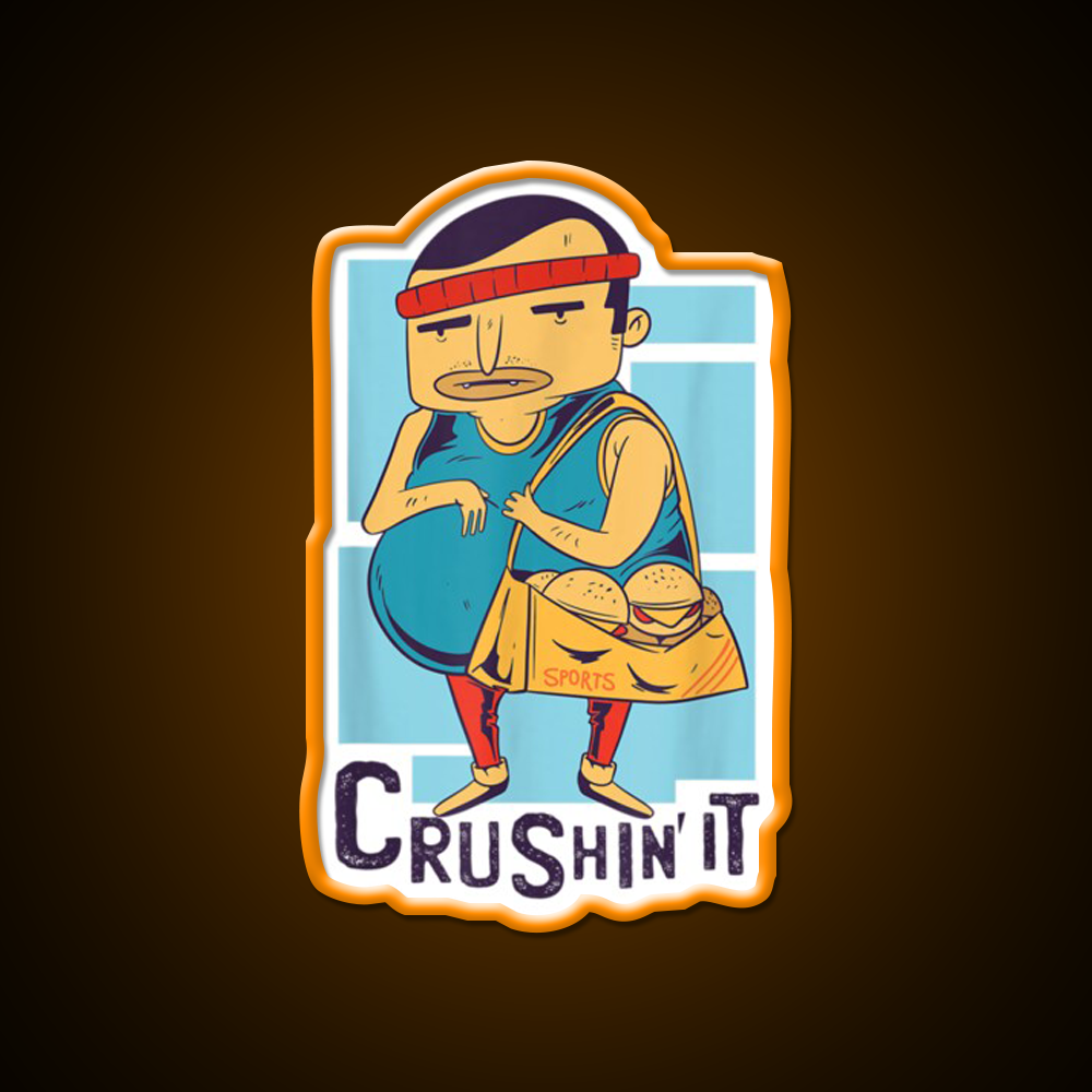 Boddy Building Crushin It Gym Fitness Led Neon Sign Rgb Color