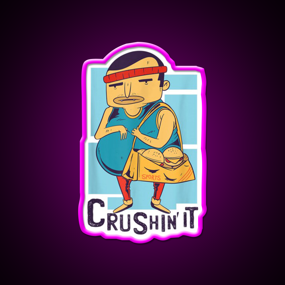 Boddy Building Crushin It Gym Fitness Led Neon Sign Rgb Color