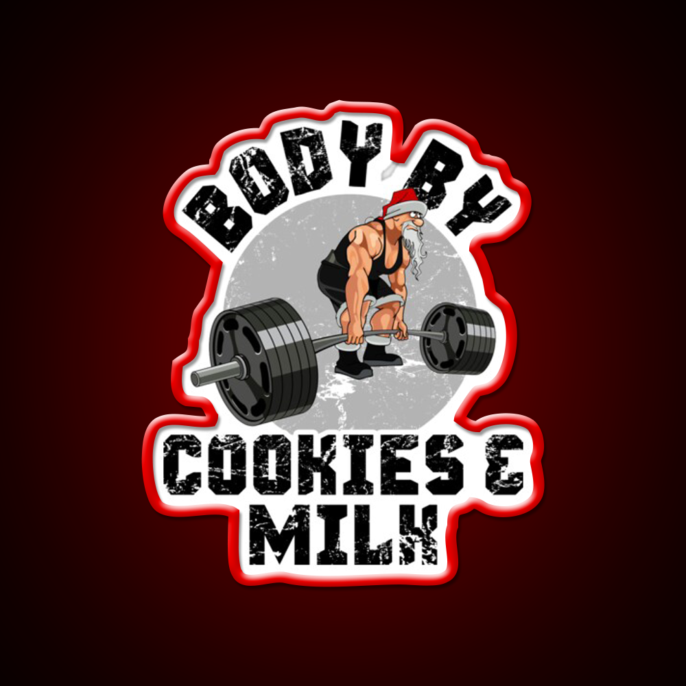 Body By Cookies Milk Gym Fitness Led Neon Sign Rgb Color