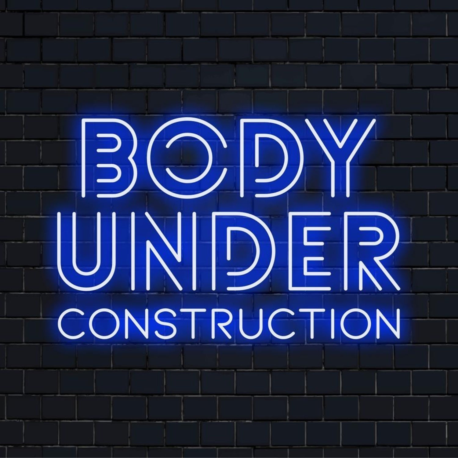 Body Under Construction Blue Led Neon Sign For Gym Studio Wall Art | Shineneon