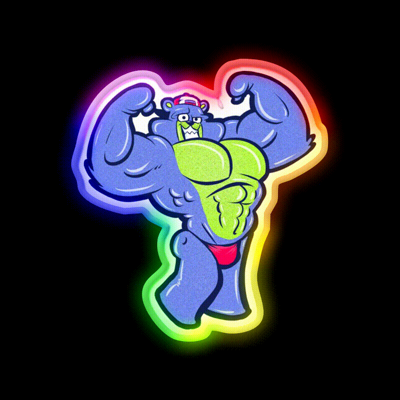 Bodybuild A Bear Gym Fitness Led Neon Sign Rgb Color