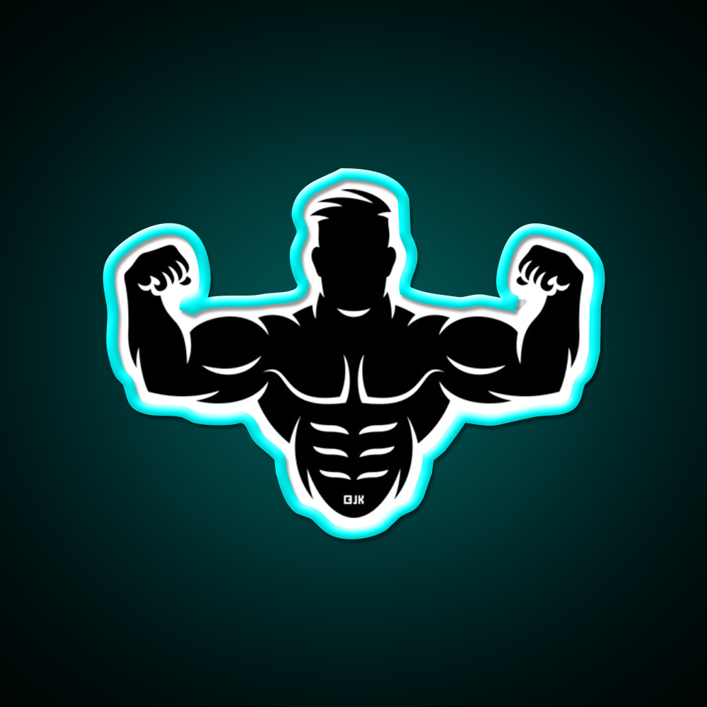 Bodybuilder Biceps Athletic Sports Black Gym Fitness Led Neon Sign Rgb Color