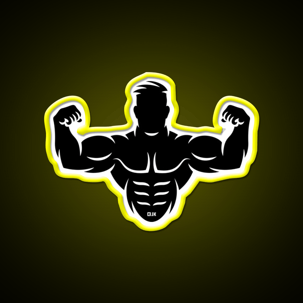 Bodybuilder Biceps Athletic Sports Black Gym Fitness Led Neon Sign Rgb Color
