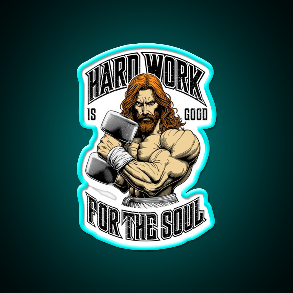 Bodybuilder Hard Work Is Good For Soul Gym Fitness Led Neon Sign Rgb Color