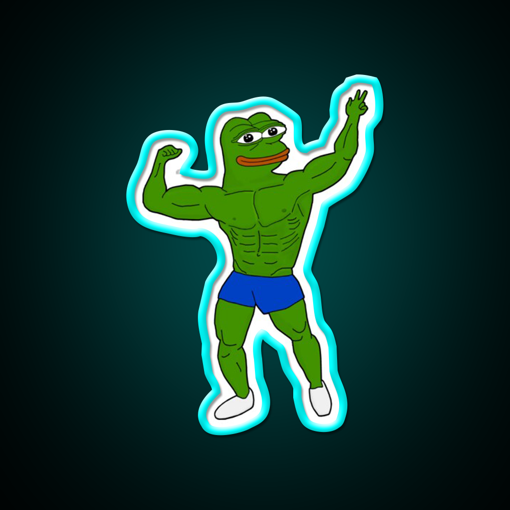 Bodybuilder Pepe Aesthetic Zyzz Gym Fitness Led Neon Sign Rgb Color