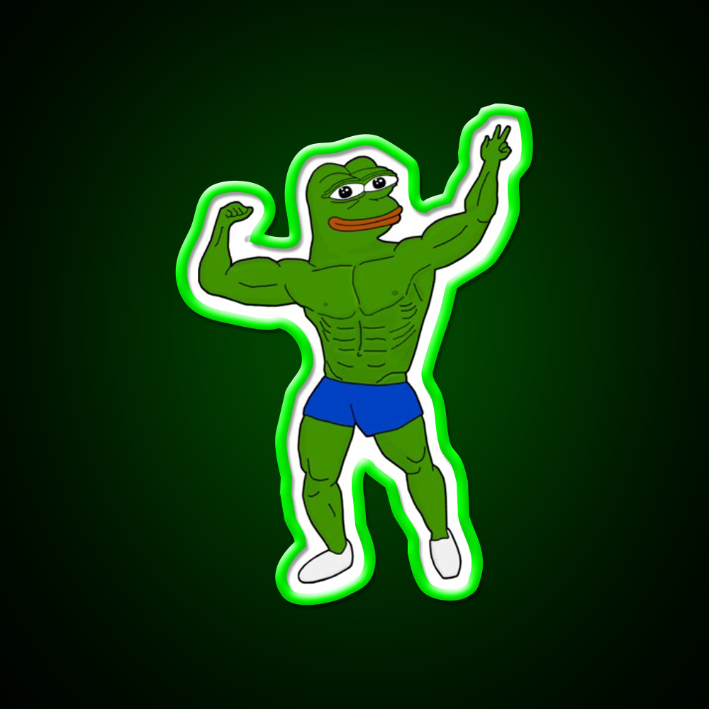 Bodybuilder Pepe Aesthetic Zyzz Gym Fitness Led Neon Sign Rgb Color
