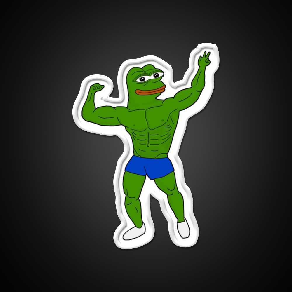 Bodybuilder Pepe Aesthetic Zyzz Gym Fitness Led Neon Sign Rgb Color