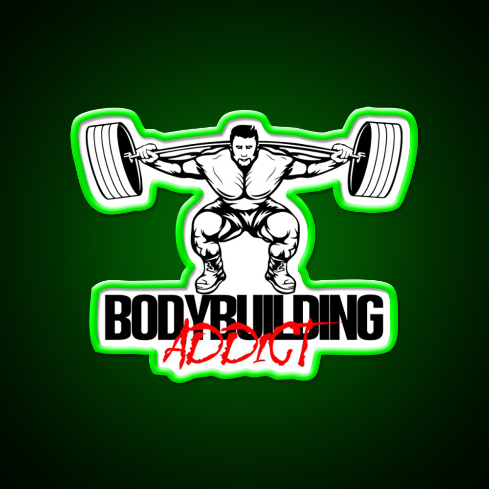 Bodybuilding Addict 10 Black Gym Fitness Led Neon Sign Rgb Color